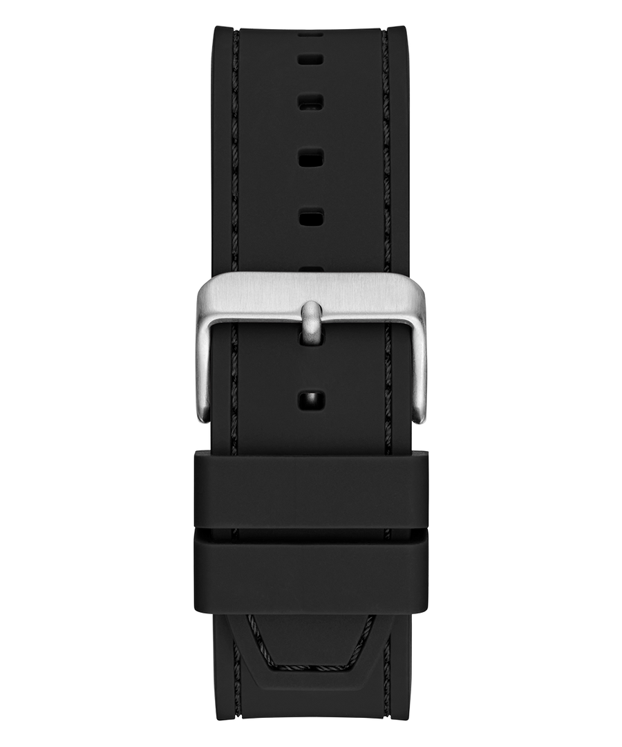 Guess Baguette Crystals Black Dial Black Silicone Strap Watch For Men - GW0208G1