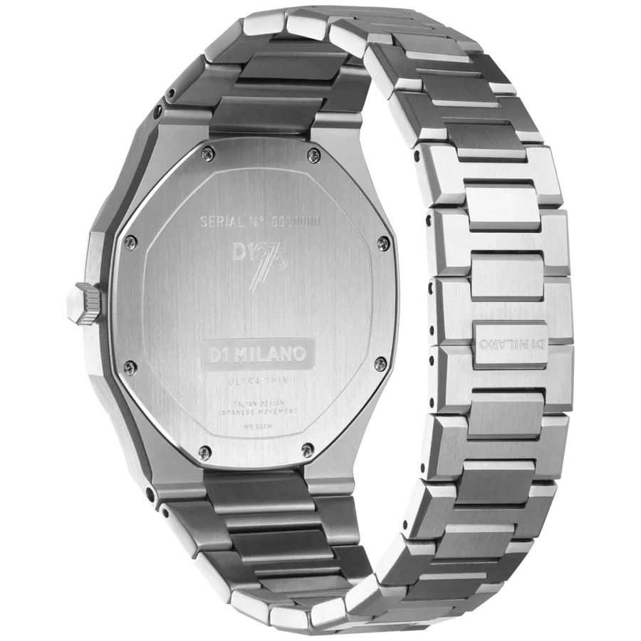 D1 Milano Ultra Thin Blue Dial Silver Steel Watch for Men - D1-UTBJ03