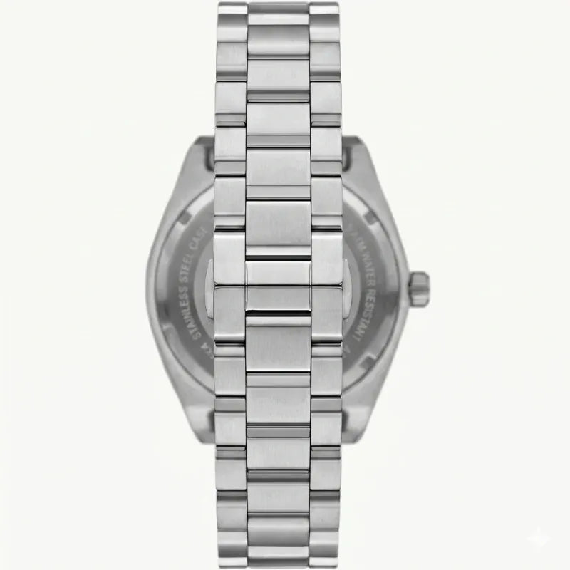 Emporio Armani Federico Black Dial Silver Steel Strap Watch for Men - AR80077