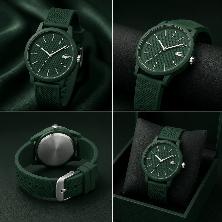 Lacoste 12.12 Move Green Dial Green Silicon Strap Watch for Men - 2011238