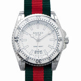 Gucci Dive White Dial Red & Green Nylon Strap Watch For Men - YA136207