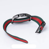 Gucci Dive Green & Red Dial Green & Red Nylon Strap Watch For Men - YA136216