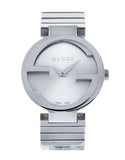 Gucci G Interlocking Silver Dial Silver Steel Strap Watch For Women - YA133308