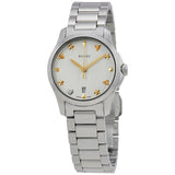 Gucci G Timeless White Dial Silver Steel Strap Watch For Women - YA126572A