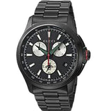 Gucci G-Timeless Chronograph Black Dial Black Steel Strap Watch For Men - YA126268