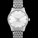 Gucci G Timeless Quartz Silver Dial Silver Steel Strap Watch For Women - YA1264153