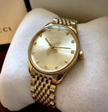 Gucci G Timeless Quartz Silver Dial Gold Steel Strap Watch For Women - YA1264155