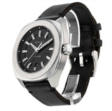 Gucci GG2570 Black Dial Black Leather Strap Watch For Men - YA142206