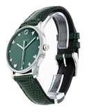 Gucci G-Timeless Mother of Pearl Green Dial Green Leather Strap Watch For Women - YA1264042