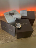 Gucci Interlocking G 18K Gold Black Dial Brown Leather Strap Watch For Women - YA133304