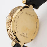 Gucci Diamantissima Quartz Mother of Pearl Dial Black Leather Strap Watch for Women - YA141404