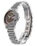 Gucci G Timeless Brown Dial Silver Steel Strap Watch For Women - YA126503