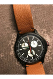 Gucci G-Timeless Chronograph Black Dial Brown Leather Strap Watch For Men - YA126271