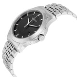 Gucci G Timeless Black Dial Silver Steel Strap Watch For Men - YA126402