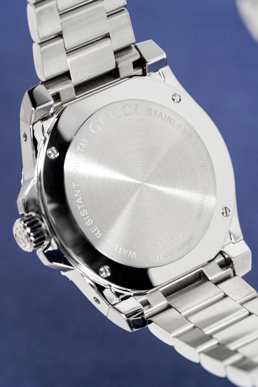 Gucci Dive Analog Black Dial Silver Steel Strap Watch For Men - YA136208