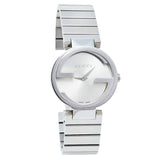 Gucci G Interlocking Silver Dial Silver Steel Strap Watch For Women - YA133503