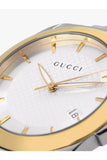 Gucci G Timeless Silver Dial Two Tone Steel Strap Watch For Men - YA126409