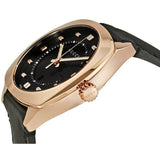 Gucci GG2570 Quartz Black Dial Black Leather Strap Watch For Women - YA142509