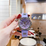 Guess Queen Quartz Purple Dial Purple Silicone Strap Watch For Women - GW0536L4