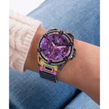 Guess Allara Quartz Purple Dial Purple Steel Strap Watch For Women - GW0604L4