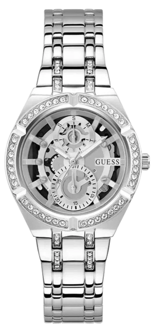 Guess Allara Quartz Silver Dial Silver Steel Strap Watch For Women - GW0604L1