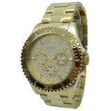 Guess BFF Multifunction Gold Dial Gold Steel Strap Watch for Men - W0231L2