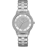 Guess Ethereal Diamonds Silver Dial Silver Steel Strap Watch for Women - W1013L1