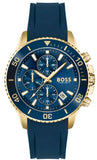 Hugo Boss Admiral Blue Dial Blue Rubber SIlicon Strap Watch for Men - 1513965