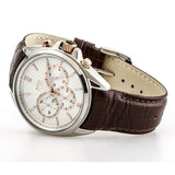 Hugo Boss Driver Chronograph Silver Dial Brown Leather Strap Watch For Men - 1512881