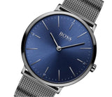 Hugo Boss Horizon Blue Dial Black Mesh Bracelet Watch for Men - 1513734