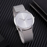 Calvin Klein Minimal Silver Dial Silver Mesh Bracelet Watch for Women - K3M2212Z