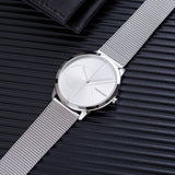 Calvin Klein Minimal Silver Dial Silver Mesh Bracelet Watch for Men - K3M2112Z