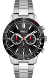 Hugo Boss Allure Chronograph Black Dial Silver Steel Strap Watch for Men - 1513922