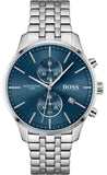 Hugo Boss Associate Blue Dial Silver Steel Strap Watch for Men - 1513839