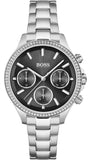 Hugo Boss Hera Black Dial Silver Steel Strap Watch for Women - 1502593