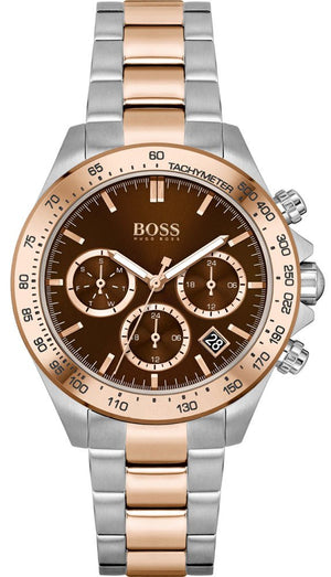 Hugo Boss Novia Brown Dial Two Tone Steel Strap Watch for Women - 1502617