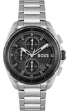 Hugo Boss Volane Black Dial Silver Steel Strap Watch for Men - 1513949