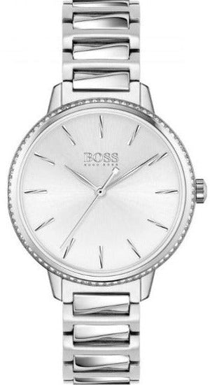 Hugo Boss Signature Silver Dial Silver Steel Strap Watch for Women - 1502539