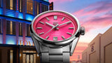 Tag Heuer Carrera Date Automatic 18K Pink Dial Silver Steel Strap Watch for Women - WBN2313.BA0001