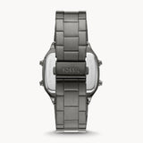 Fossil Retro Digital Black Dial Black Steel Strap Watch for Men - FS5846