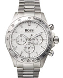 Hugo Boss Ikon Chronograph White Dial Silver Steel Strap Watch for Men - 1512962