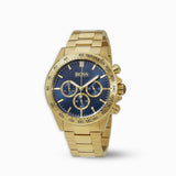 Hugo Boss Ikon Blue Dial Gold Steel Strap Watch for Men - 1513340