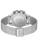 Hugo Boss Admiral Black Dial Silver Mesh Bracelet Watch for Men - 1513904