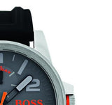 Hugo Boss Detroit Sport Analog Grey Dial Grey Rubber Strap Watch For Men - 1550007