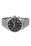 Hugo Boss Aeroliner Black Dial Silver Steel Strap Watch for Men - 1513181