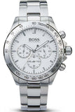 Hugo Boss Ikon Chronograph White Dial Silver Steel Strap Watch for Men - 1512962