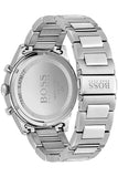 Hugo Boss Pioneer Green Dial Silver Steel Strap Watch for Men - 1513868