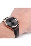 Hugo Boss Jet Grey Dial Brown Leather Strap Watch for Men - 1513281