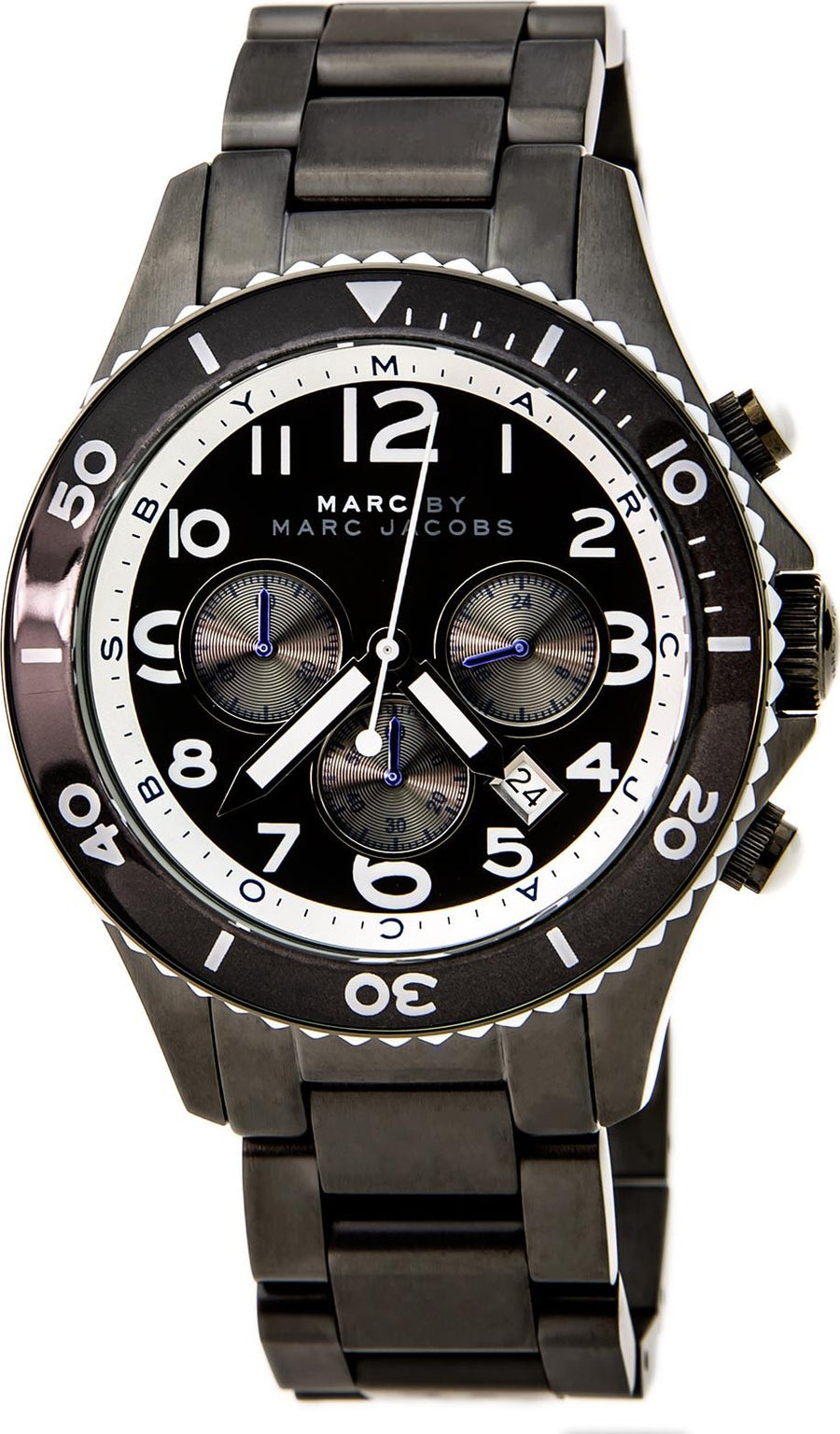Marc Jacobs Rock Chronograph Limited Edition Gray Dial Gray Steel Strap Watch for Women - MBM5025