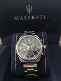 Maserati Competizione Chronograph Black Dial Silver Steel Strap Watch For Men - R8853100014